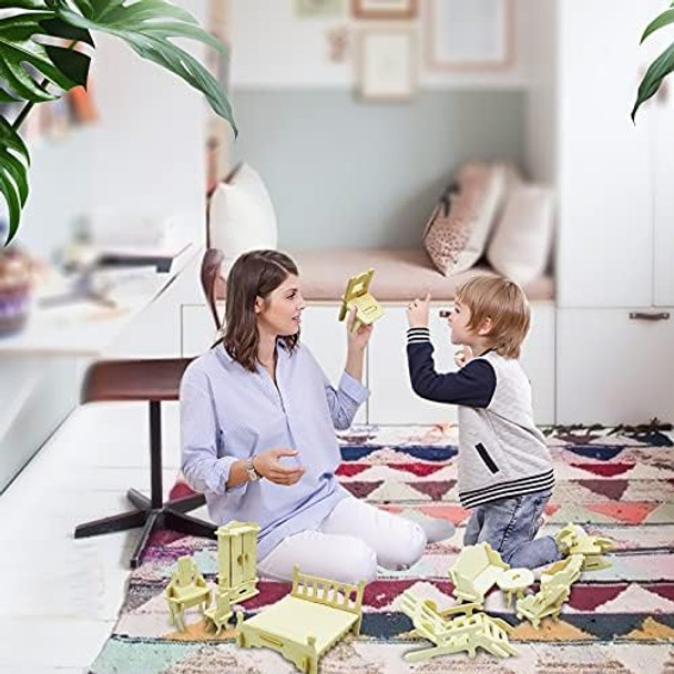 Hotmisu Small FurnitureDollhouse Furniture and Accessories 34PCS Wooden Dollhouse Furniture Set 3D Puzzle Miniature Puzzle Doll House Furniture Kit Puzzle for Kids Teens and Adults
B0968MVBX4