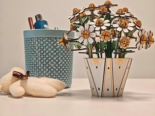 Hoyiki 3D Flower Wooden Puzzles for Adults-White Crystal Daisy DIY Wooden Flowers Model Kit Building Set Crafts for Adults to Build Botanical Collection/Ideal Creative Ideas/Housewarming (239PCS)
B0F4CQNYGX