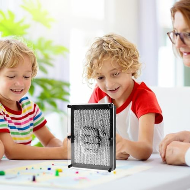 Hsxfl Classic 3D Metal Pin Art Toy - 8in x 6in 3D Large Size Pin Art Board for Kids or Adults (Silver)
B07JZ4WZ1P