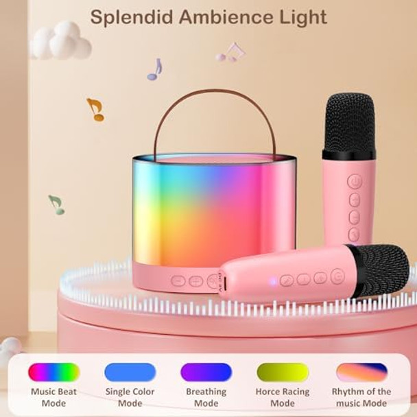 Hwwr Mini Karaoke Machine for Kids with 2 Microphones Popular Birthday s for Girls Boys Age 3-14+ Singing Machine with Party Lights
B0FKM3YMHH