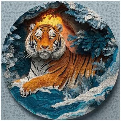 Ideabazar Colorful 3D Paper Cut Puzzles for Adults 1000 Pieces Art Beautiful Plant Tiger Forest Sunset Jigsaw Puzzles Challenging Unique Shaped Fantasy Puzzle
B0F9W194P3