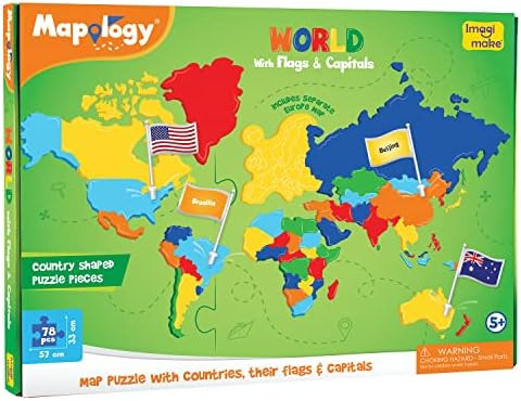 Imagimake Mapology World Map Puzzle & Monuments Bundle 3D Puzzles for Kids Learn Wonders of The World Countries & Capitals for Ages 5-13
B0DNWDZHZ8