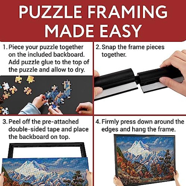 Impresa Jigsaw Puzzle Display Frame Kit - 2-Pack 20 x 27 in - Black Matte Snap-Together Frames - Easy Assembly & Wall Hanging for 1000-Piece Puzzles
B0C2JP22FY