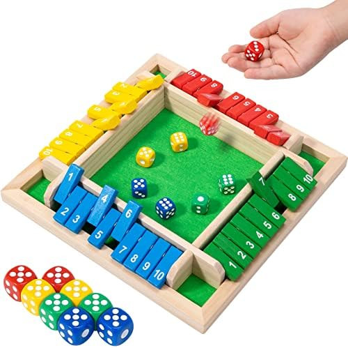 Ineariu Shut The Box Game 4-Player Wooden dice Game That's Perfect for Parties and Gatherings. It enhances Math and Decision-Making Skills While Providing Endless Entertainment.
B0BRKNXQ21