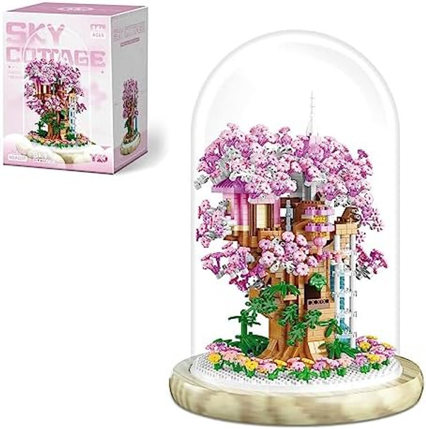 Insgen Cherry Blossom Bonsai Tree House Building Flowers Set for Adults 1382 Pcs Micro-Particle Ideas Sakura Tree Building Blocks Complete with String Lights Dust Cover and Wooden Base
B0BZCQ72RG