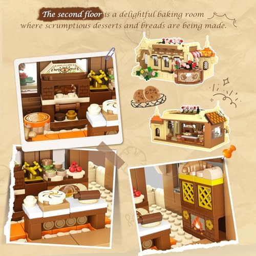 Insoon City Bakery Cafe House Building Set with Light 1289 PCS Baking Shop Building Block Toy with Coffee Cake Bread Bakery Room Pastry Construction Model for Adults Teens Kids Boys Girls Ages 8-12+
B0DL5NC72X