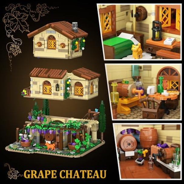Insoon Winery Chateau House Building Set with Lights Vineyard Castle Construction Model Home Decor 1826 PCS Vine Estate Autumn Cabin Building Block Kit Birthday for Adults Teens Boys Girls
B0DP2GKD6N