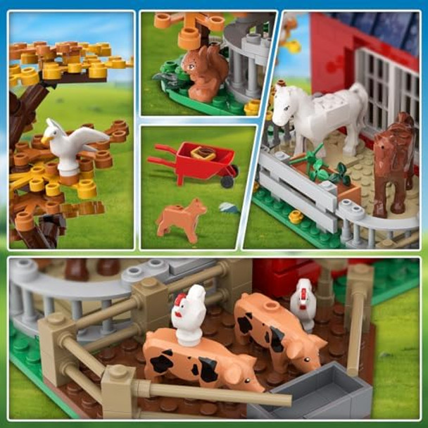 Insoon Farm Barn Building Set with LED Western Farm House Building Block with Windmill Tractor Horse Animals 1405 PCS Big Barn Construction Toy Brick Kit for Adults Teens Boys Girls 10-12+
B0DPG1MZTV