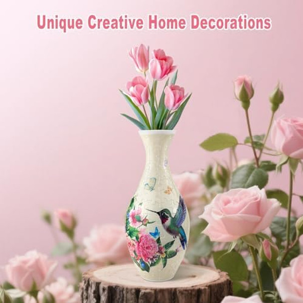 Iselyn 3D Puzzles Vase for Adults 160 Pieces Plastic DIY Unique Pattern Vase Crafts for Adults Housewarming Birthday s for Flower Arrangements and Home Decor (Flowers and Hummingbird)
B0FH9NN75V
