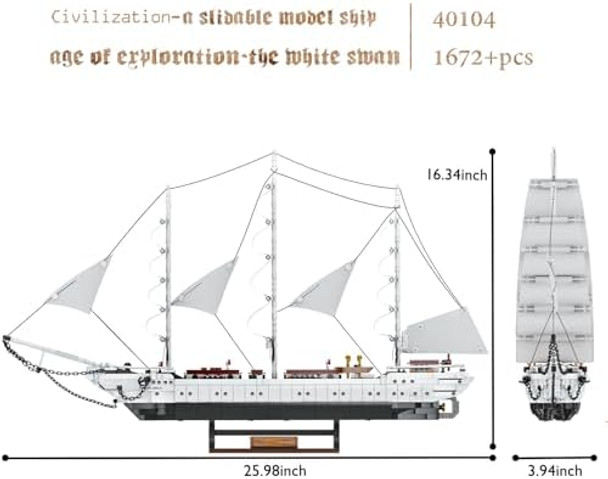 Jmbricklayer Ship Building Toy - Building Sets for Adult 40104 White Swan Model Ship Attractive Showroom Decoration Pirate Ship & Nautical Adventure Experience Construction Toys
B0BMK9WN7K