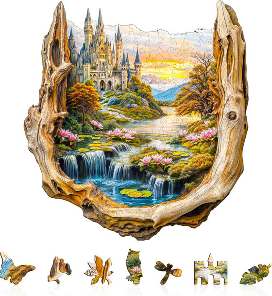 Jollitot Wooden Puzzles for Adults Fantasy Castle Waterfall Driftwood Puzzles 240 Pieces Wood Puzzles Adults 13.4 12.6in
B0F4DJKYM3