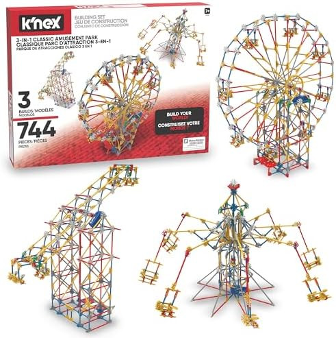K'Nex - 3-in-1 Classic Amusement Park Building Set - 744 Pieces Motorized Kid Construction Set‚ Ages 9+
B01B55BSJA