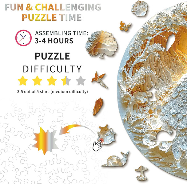 Kaayee Wooden Puzzles for Adults 3D Visual Fierce Dragon Wooden Jigsaw Puzzle Unique Shape Wood Puzzle Adult 3D Effect Flat Puzzle Birthday Family Games (S-8.4 8.4 in-99pcs)
B0F3885QP8