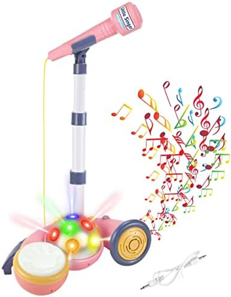 Kiddie Play Kids Karaoke Machine with Stand Toddler Microphone for Girls Kids Singing Machine with Stand and Led Lights Disco Ball Karaoke Dance Party MP3/AUX
B0BRQV7PWZ