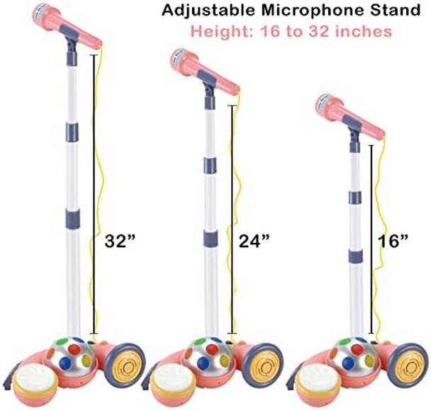 Kiddie Play Kids Karaoke Machine with Stand Toddler Microphone for Girls Kids Singing Machine with Stand and Led Lights Disco Ball Karaoke Dance Party MP3/AUX
B0BRQV7PWZ