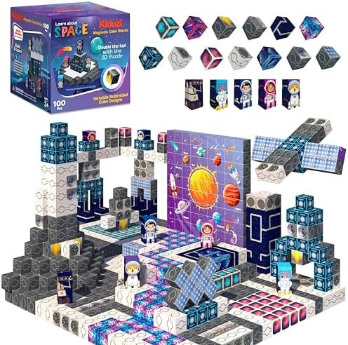 Kiduzi 2 in 1 Toy: Magnetic Building Blocks – Space Adventure Edition - 100-Piece STEM Toy Ages 3-10+ - 2D Puzzle & 3D Models - Screen- Fun - Strong Magnets Durable & Travel-Friendly
B0DRFPVKMW