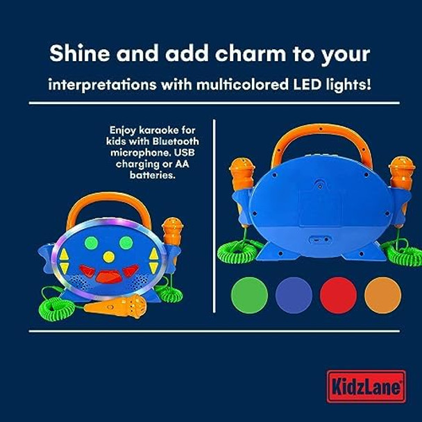 Kidzlane Kids Karaoke Machine - Singing Machine with 2 Microphones and Bluetooth - 100 Pre-Loaded Songs - Kids Music Player with Voice Changer Record and Playback and Multicolored LED Lights
B07YSXG3RP