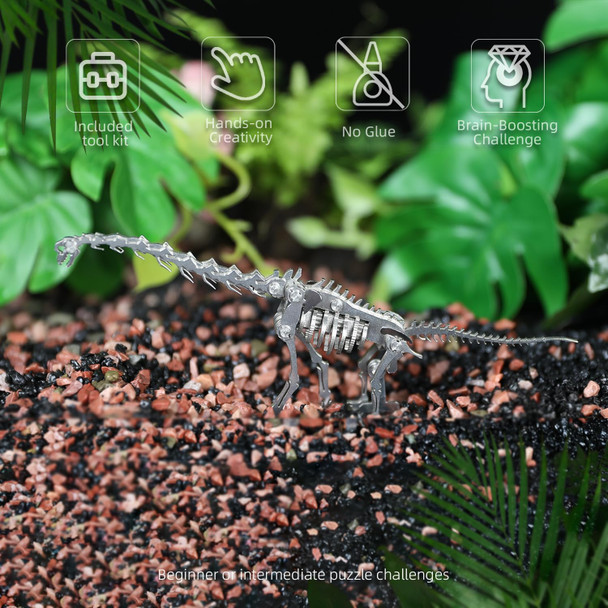 Kolotesame T.rex 3D Metal Puzzle Dinosuar Model for Adults DIY Dinosuar Skeleton Building Model Kit Immersive Creative Puzzle Model for Men or 3D Building Enthusiasts 
B0FH4BS9HZ