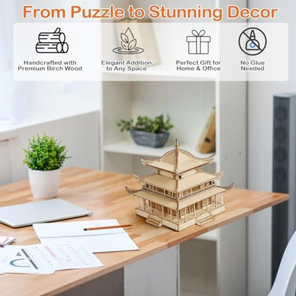 Krfapt 3D Wooden Puzzle & Building Blocks for Adults 14+ - Yueyang Tower Chinese Architecture Model Kit (216 PCS) DIY Craft for Men & TeensNo Glue Needed
B0FC2834WC
