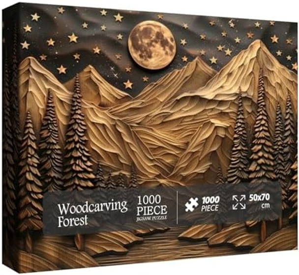 Larkipuzz 3D Mountain Puzzles for Adults 1000 Pieces Challenging Forest Nature Puzzle Art Landscape Tree Moon Jigsaw Puzzles
B0F7G3C22H