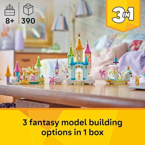 Lego Creator 3 in 1 Unicorn Castle Building Toy for Kids - Unicorn Toy Trio for Girls & Boys Ages 8+ - Build 3 Pretend Play Toys with 1 Set of Building Blocks - Idea for Birthdays - 31175
B0DRW55T5H