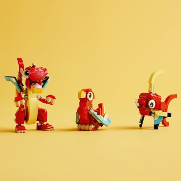 Lego Creator 3 in 1 Red Dragon Toy Transforms from Dragon Toy to Fish Toy to Phoenix Toy Idea for Boys and Girls Ages 6 and Up Animal Toy Set for Kids 31145
B0CGY9Q4ZW