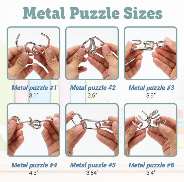 Lesong Brain Teasers Metal and Wooden Puzzles for Kids and Adults 9 Pack Mind IQ and Logic Test and Handheld Disentanglement Games 3D Coil Cast Wire Chain and Durable Wood Educational Toys
B07VSP4QNH