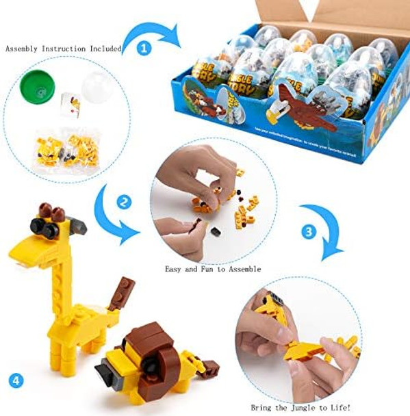 Liberty Imports Wild Safari Toys - 12 Surprise Animal Eggs Standard Size Building Blocks STEM Toys - Educational Kids 3D Puzzle Party Favors
B07YSYPLGK