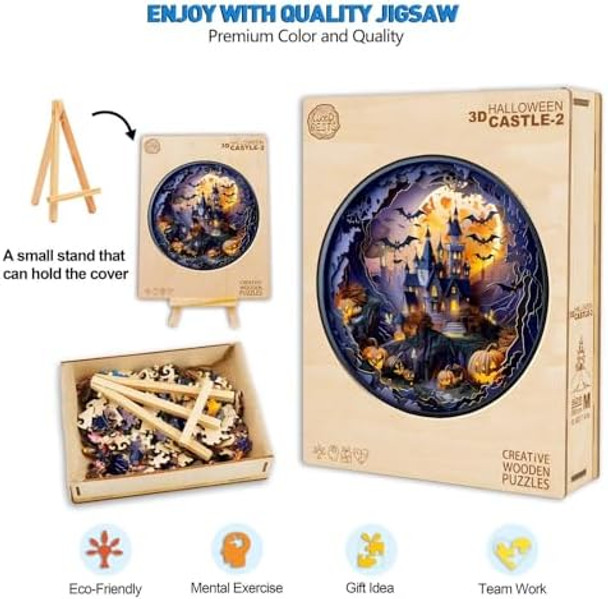 Lilcubics Wooden Puzzles for Adults 3D Halloween Castle Wooden Jigsaw Puzzle Unique Shape Puzzles Interesting Home Decoration Unique for Jigsaw Puzzle Lovers(M 200pcs 11.4 11.4in)
B0DBQDKNML