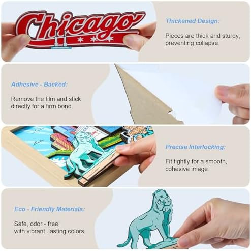 Lqg Art Crafts for Kids 4-8 Ages 3D Wooden City Landmark Series Frame Kit for Kids - DIY Chicago Cartoon Style Puzzle Toys Perfect Wall Art and Tabletop Decoration
B0F9D6SQ5D