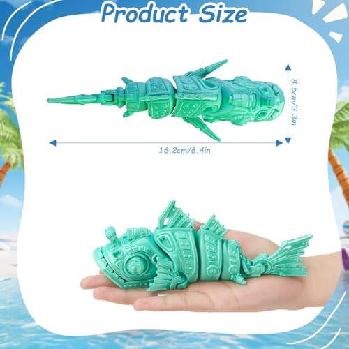 Lukixte 2Pcs 3D Printed Articulated Piranha Model Fidget Stress Relief Toy ADHD Toys Flexible Joint Fish Figurines Perfect Desk Pets for Children and Adults (Golden and Green)
B0F32FSDX5