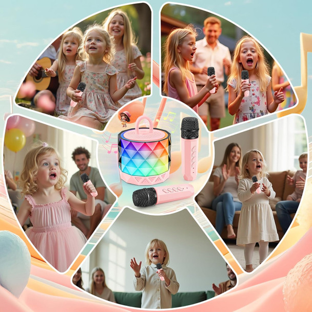 Meng Yang Karaoke Machine for Kids Portable Music Player with Colorful LED Mics Birthday s for 3-12 Year Old Girls Boys Toddler Singing Toys for Family Home Party
B0DYVMP1ZT