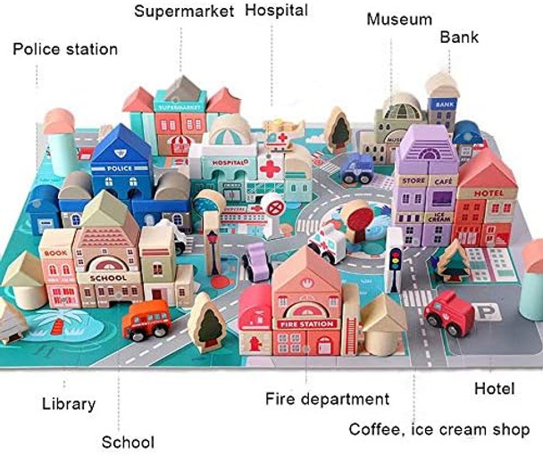 Migargle Wooden Building Blocks Set City Construction Stacker Stacking Preschool Learning Educational Toys Toddler Toys for 3+ Year Old Boy and Girl s
B07VL89P9S