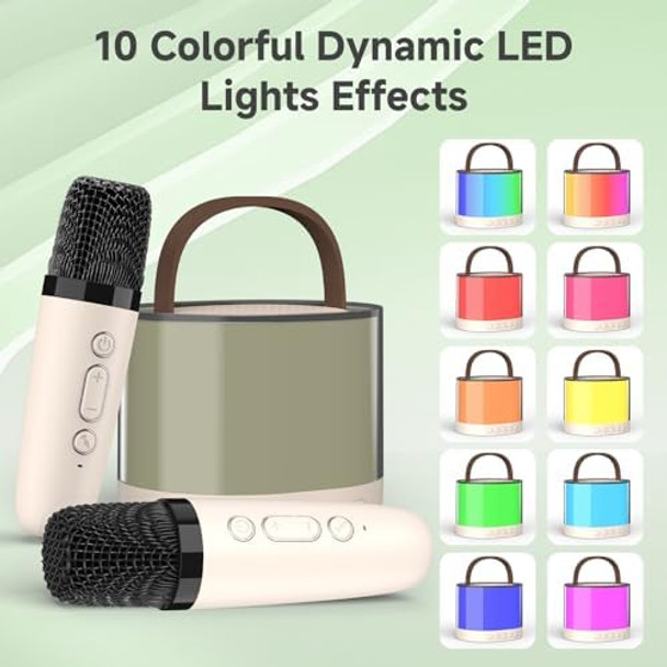 Milerong Mini Karaoke Machine for Kids Kids Karaoke Machine with 2 Microphone Portable Karaoke Microphone for Kids Toys Birthday for Girls/Boys/Toddler Teens 4 5 6 7 8+ Years Old [Beige]
B0D3T4J7VR