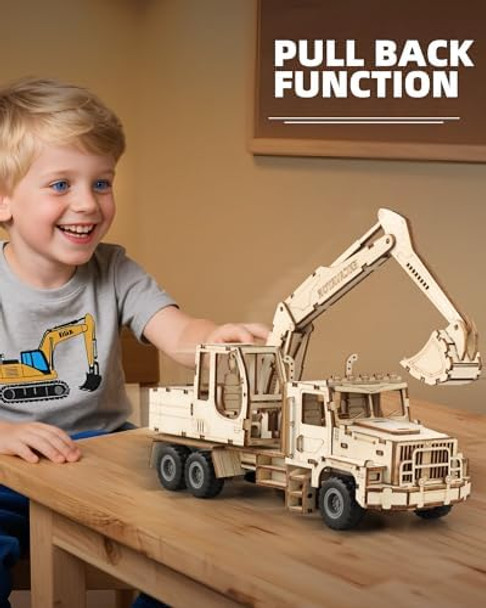 Mocburiku 3D Wooden Puzzle for Adults Excavator Wooden Mechanical Model Car Kits to Build Brain Teaser Pull Back Truck Toys Birthday for Men Women (Excavator)
B0F48377DD