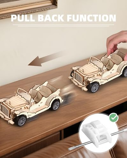 Mocburiku 3D Wooden Puzzles Vintage Car Model for Adults 65pcs Pull Back Toys Car Building Kits for Adults to Build Desk Decor/DIY Hobbies/s for Boys and Men (Vintage Car)
B0F4879LZ1