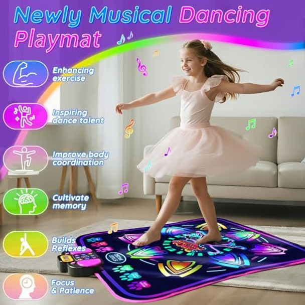 Momuse MOMUSE Kids Dance Mat with Display & Lockable Levels 2 Challenge Modes Electronic Dance Pad 6 Volume Levels Built-in Music Toy Musical Mat Christmas Birthday for 3-12 Years Girls Boys
B0FC5X8C25