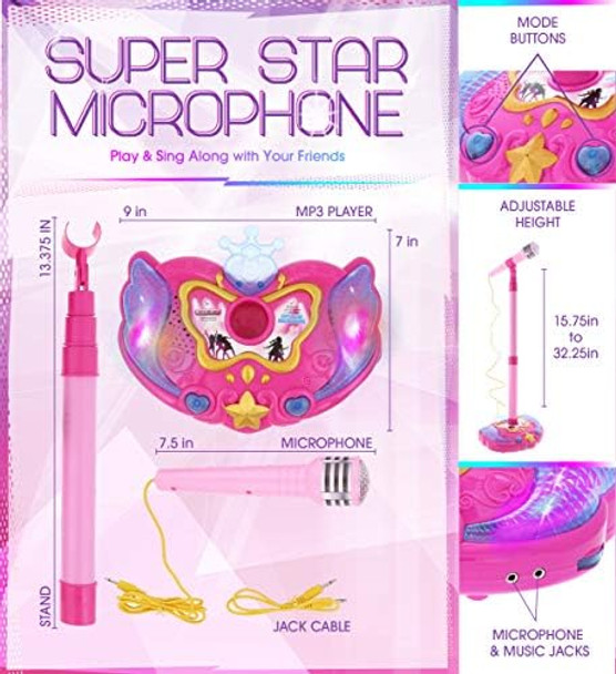 Mozlly Mozlly Super Star Kids Karaoke Machine with Microphone Stand Playset - Pink Microphone with Stand with Built-in Jack and Speaker for MP3 Player Singing Toys for Girls and Boys with Music and Light
B01N0MQZ10 Mozlly Mozlly Super Star Kids Karaoke Machine with Microphone Stand Playset - Pink Microphone with Stand with Built-in Jack and Speaker for MP3 Player Singing Toys for Girls and Boys with Music and Light
B01N0MQZ10