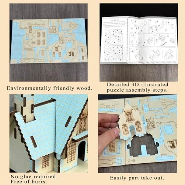 Mpiuet 3D Wooden Puzzle for Adults Sky-Blue Little House Model Kits to Build Log Cabin 3D Puzzle Wooden Country Cottage Building Model No Glue or Other Tools Required Tabletop Decoration
B0F8V92YJJ