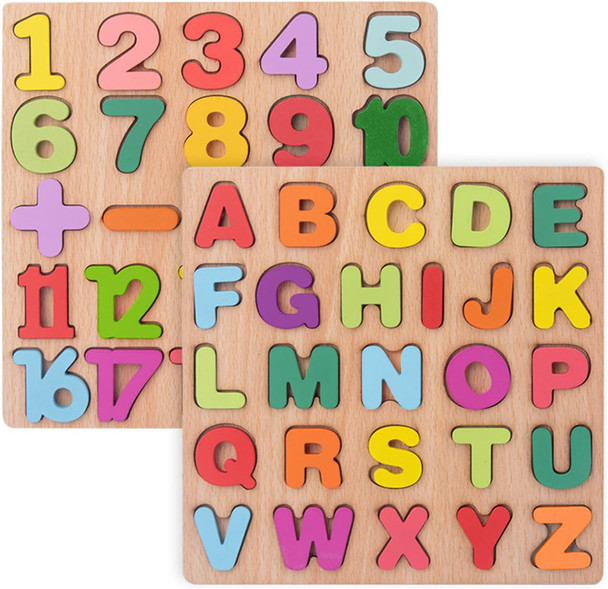 Msanya Wooden Puzzles for Toddlers Alphabet Puzzle and Number Puzzle Preschool Educational Learning Toys with Chunky Wood ABC Puzzle Board for Girls Boys Kindergarten
B09FHT6DDC