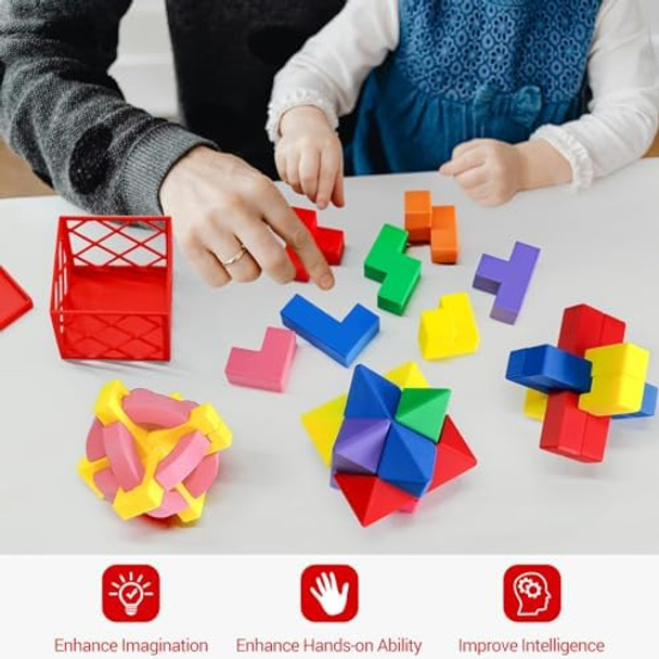 Nonsomple 4 in 1 Brain Teaser Puzzles for Adults Teens and Kids 5+ Colorful Puzzle Box Set Challenging 3D Puzzles Interlocking Mind Games IQ Toys s for Birthday Back to School Halloween and Christmas
B0FCY6VB1M