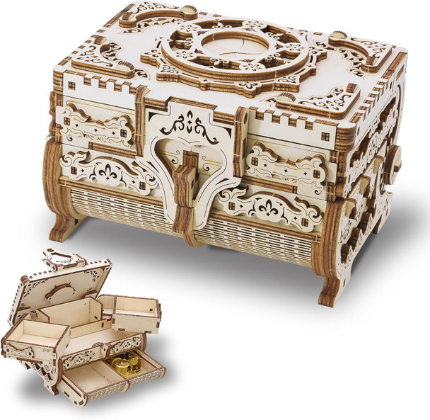 Oood 3D Wooden Puzzle for Adults Music Box – DIY Mechanical Treasure Chest with Compartments Jewelry Storage & Melody Decorative for Christmas or Birthday
B0FDWVS4FR