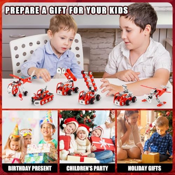 Panpapa Building Fire Truck Set For Boys Age 8-12，Stem Assembly Metal 3-d Puzzle Fire Engine Model Car Building Kit Construction Toys，Parent-Child Interaction s Erector Sets For Kids 8-16 Red（303pcs）
B0F4QY8319