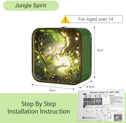 Panziyu 3D Wooden Puzzle Night LightDIY Craft for Adults with Touch Night Light Chrismas Year for Teen Desk Decor for DIY Puzzle Lovers Men and Women(Jungle Spirit)
B0DQTY491C