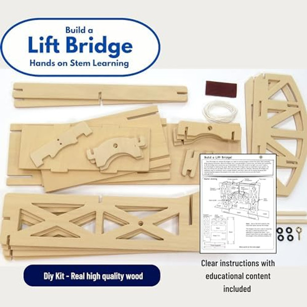 Pathfinders STEM Kit – Bridge Building Kit Wooden Mechanical Engineering Toy for Kids Ages 7-9 Lift Bridge 3D Puzzle Educational Science & STEM Project
B004AS1FLG
