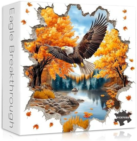 Pickforu Autumn Bald Eagle Puzzle for Adults 1000 Piece Fall Bird Puzzle with 3D Wall Effect Impossible Unique Nature Scene Jigsaw Puzzle Challenge
B0FDZV746D