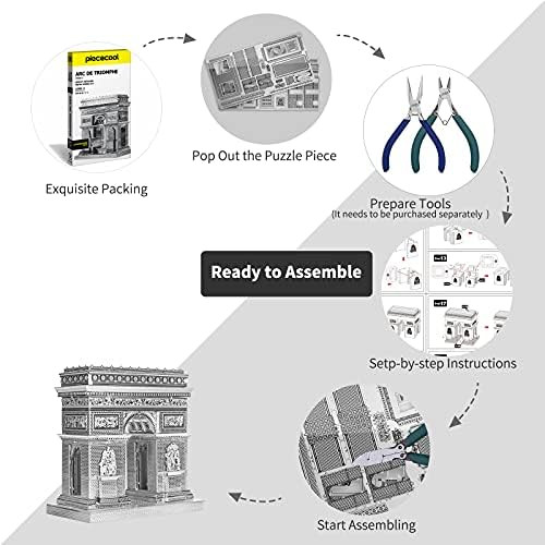 Piececool 3D Metal Puzzles for Adults Arc De Triomphe Model Kit France Famous Architecture Building Blocks Puzzle for Men DIY Handcraft Toys Great s for Birhtday Christmas 41Pcs
B0912L7FQZ