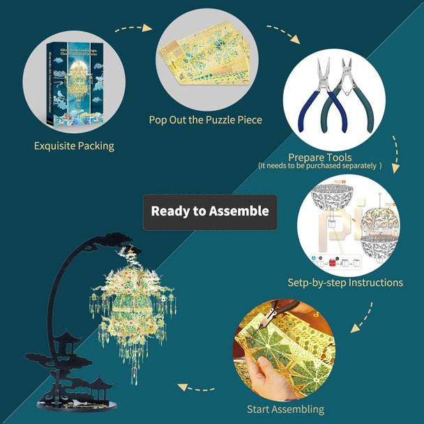 Piececool 3D Metal Puzzles for Adults Silver Sachet with Grape DIY 3D Model Building Kits STEM Toys for Teens Boys Great Halloween 592 Pcs
B08X4BDQVN