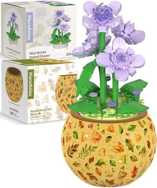 Piecerelax Puzzle Planter and Flower Decoration Building Set - Singing Birds and Flowers with Lotus (3D Puzzle Planter with Flower Bouquet Building Decoration Set) [K1105+KZ1029]
B0D8ZCN6C9