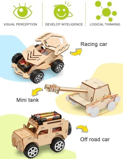 Poraxy 5 in 1 STEM Kits for Kids Age 8-10 Science Building Project Craft for 8-13 Model Car Kit STEM Toys for Boys Girls Age 8-12 Wooden 3D Puzzles Birthday s for 6 7 8 9 10 11 12 13 Year Old
B086DQNK7F